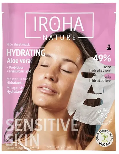 Iroha Nature Mască de față cu aloe vera, 20 ml