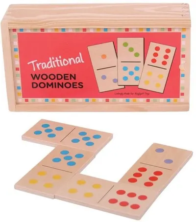Domino din lemn pentru copii Bigjigs - Clasic