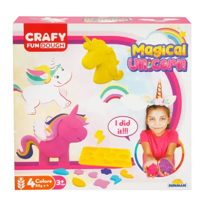 Set de modelare din plastilina, Crafy, Unicorn, 11 piese, 200 g