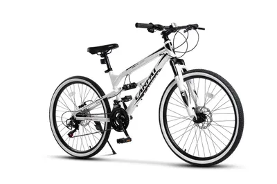 Bicicletă MTB cu suspensie integrala X6 21v Alb/Negru