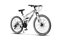Bicicletă MTB cu suspensie integrala X6 21v Alb/Negru