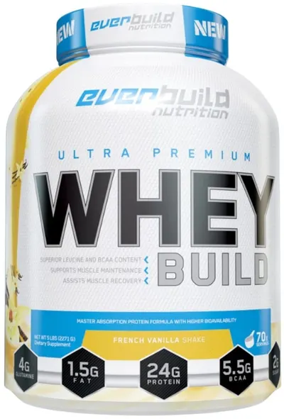 Ultra Premium Whey Build, pina colada, 2.27 kg, Everbuild