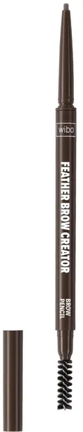 Wibo Creion de precizie pentru sprâncene Feather, cu o perie, Soft Brown