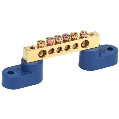 Neutral bus bars with two corner Izolators SHNI-6x9-6-U2-S