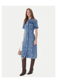 Rochie din denim pentru femei albastru -