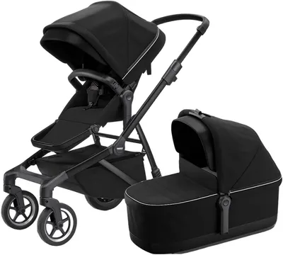 Cărucior combinat 2 în 1 Thule - Sleek, Midnight Black