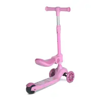 Trotineta pentru copii Lorelli Jetster Plus Pink 3 ani+ pana la 20 kg, scaun pliabil si reglabil, roti din poliuretan cu led