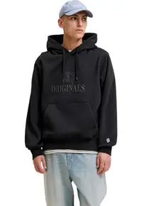 Hanorac JACK &JONES Frederiksberg Monogram Sweat Hood SN 63785 - Negru