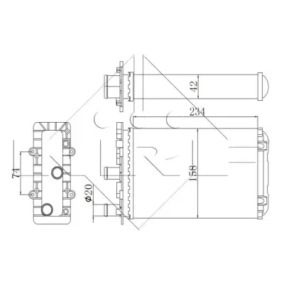 Schimbator caldura, incalzire habitaclu NRF 54321