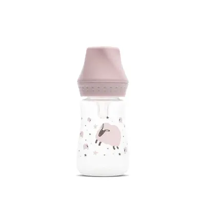 Biberon cu tetina de silicon Lorelli My Friend 125 ml Mellow Rose