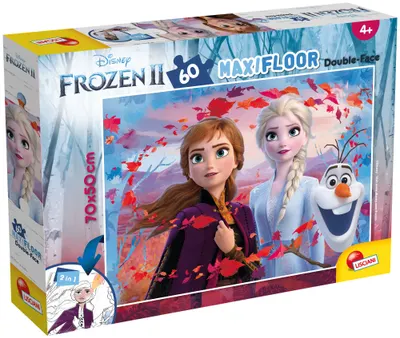 Puzzle cu două fețe Lisciani de colorat din 60 piese - Regatul Înghețat 2
