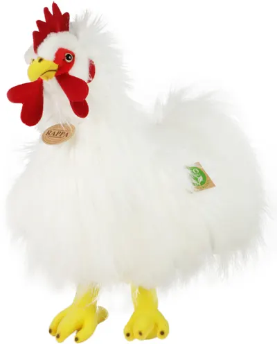 Jucărie de pluș Rappa Eco Friends - Cocoș alb, 33 cm