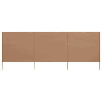 vidaXL Paravan anti-vânt cu 3 panouri, gri taupe, 400 x 80 cm, textil