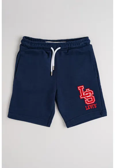 Pantaloni scurti de trening cu talie ajustabila - Bleumarin