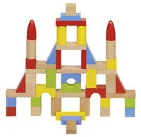 Constructor din lemn Goki - 50 de piese, in punga