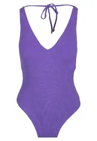 Costum de baie intreg cu aspect stralucitor - Violet