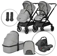 Carucior pentru bebelusi cu maner reversibil 3 in 1 Lorelli - Reya, Grey