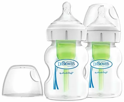 Biberoane Dr. Brown's - Wide-Neck Options+, PP, 150 ml, 2 bucăți