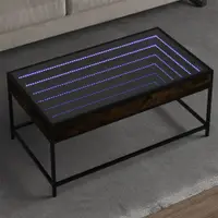 Gossi masuta de cafea cu led infinity, stejar fumuriu, 90x50x41 cm