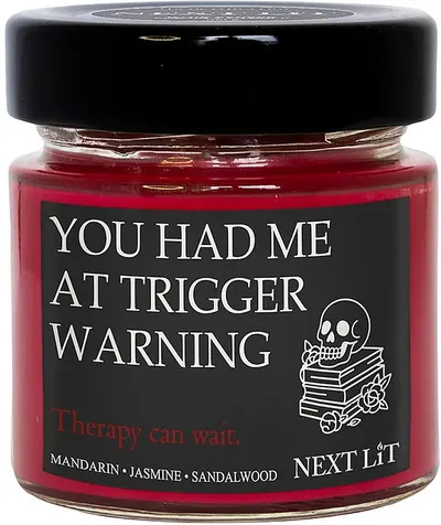 Lumânare parfumată Next Lit Burning Tropes - Trigger Warning, 100 g