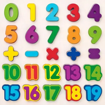 Puzzle din lemn Woody - Cifrele de la 1 la 20 si semne aritmetice