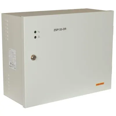 Sursa de alimentare pentru sisteme de detectie incendiu 24V/3-5A in cutie metalica Merawex ZSP135-DR-5A-3, loc pentru 2 acumulat