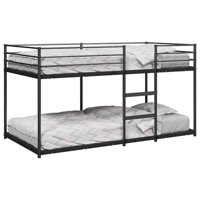 Gossi pat supraetajat fara saltea negru 100x200 cm otel