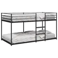 Gossi pat supraetajat fara saltea negru 100x200 cm otel