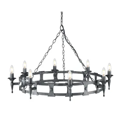 Corp de iluminat suspendat, lustra Saxon 8 Light Chandelier – Black/Silver