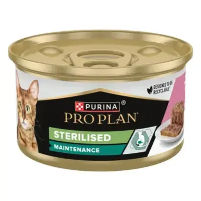 PURINA Pro Plan Sterilised Maintenance, Ton și Somon, hrană umedă pisici sterilizate, (pate), 85g