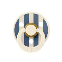 Suzeta Bibs Colour Studio Collection Stripe Latex tetina rotunda 0 luni + IvorySteel Blue