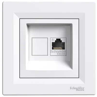 Priza de date RJ45 cat.6 UTP Schneider Asfora EPH4700121, alb