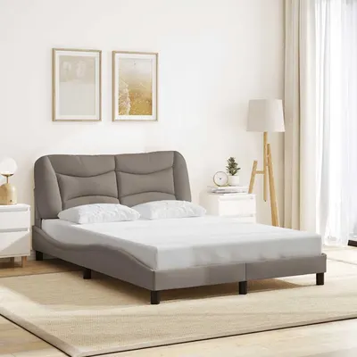 vidaXL Cadru de pat fără saltea, Hvar, gri taupe, 140x200 cm, textil