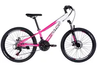 Bicicleta MTB 24" 9-12 ani solidă 11" 21 viteze amortizare alb Davi Mars