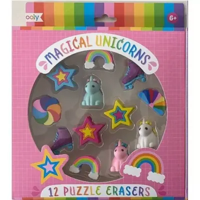 Radiere tip puzzle - Unicorni magici (Set of 12)