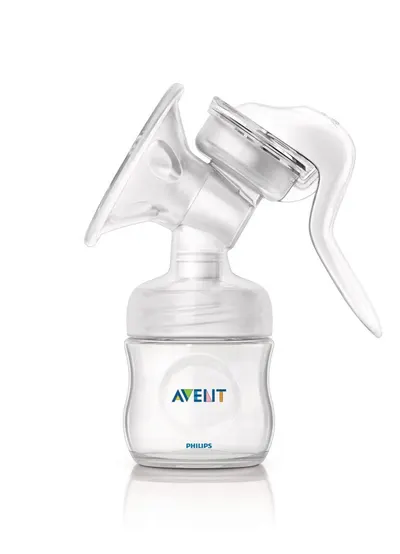 Pompa manuala pentru san cu biberon Avent Natural
