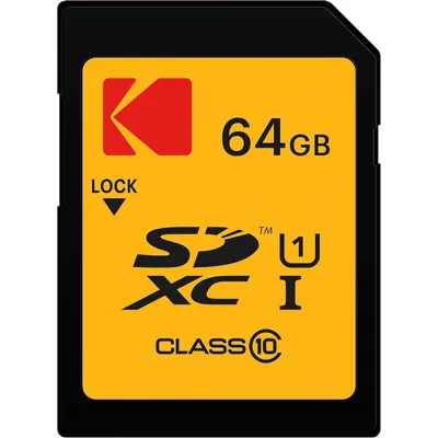 Card Memorie SDXC Kodak, 64Gb, Clasa 10 / UHS-1 U1 EKMSD64GXC10K