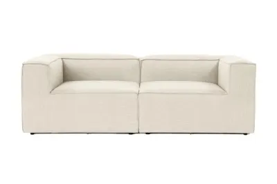 Canapea fixa FORA, 2 locuri, ecru, 214x105x66 cm