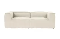 Canapea fixa FORA, 2 locuri, ecru, 214x105x66 cm