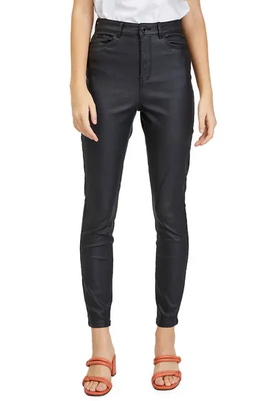 Pantaloni skinny cu talie inalta - Negru