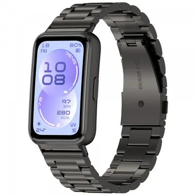 Curea Techsuit W010 pentru Huawei Band 11 / 11 Pro, Neagra