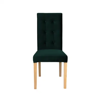 Scaun living TEO LUX, picioare lemn natur, stofa verde smarald, 46x60x98 cm