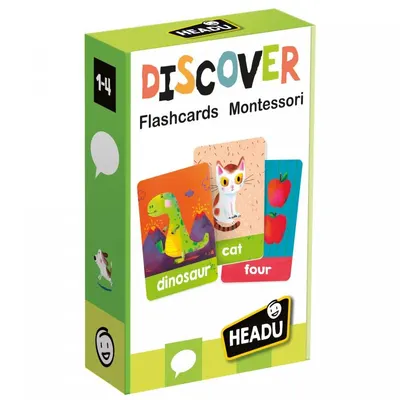 Set 36 cartonase Headu Montessori Sa Invatam Cuvinte In Engleza