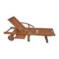 Șezlong de grădină maro din lemn masiv Beverly Hills – Garden Pleasure