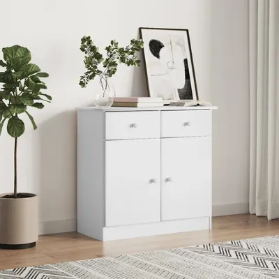 vidaXL Dulap ALTA, alb, 77x35x73 cm, lemn masiv de pin