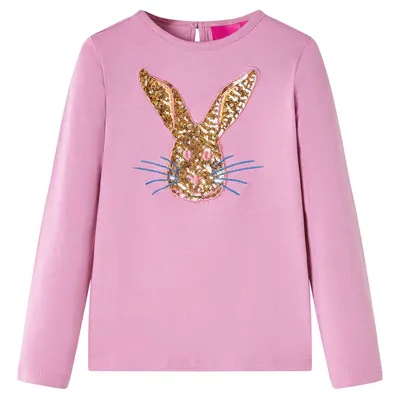 Tricou pentru copii cu mâneci lungi, roz ars, 116