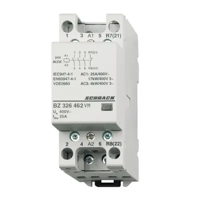 Contactor modular (2UH) 25A, 3ND+1NI, 24Vca&cc