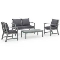 Gossi set mobilier de gradina cu perne, 4 piese, lemn masiv de acacia