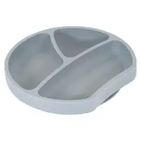 Farfurie pentru copii gri din silicon 19x20,5 cm – Kindsgut