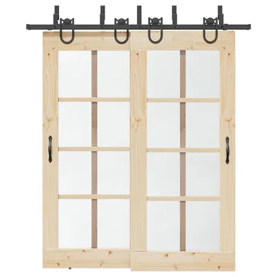 Gossi set feronerie pentru usi glisante, negru, 200 cm, otel